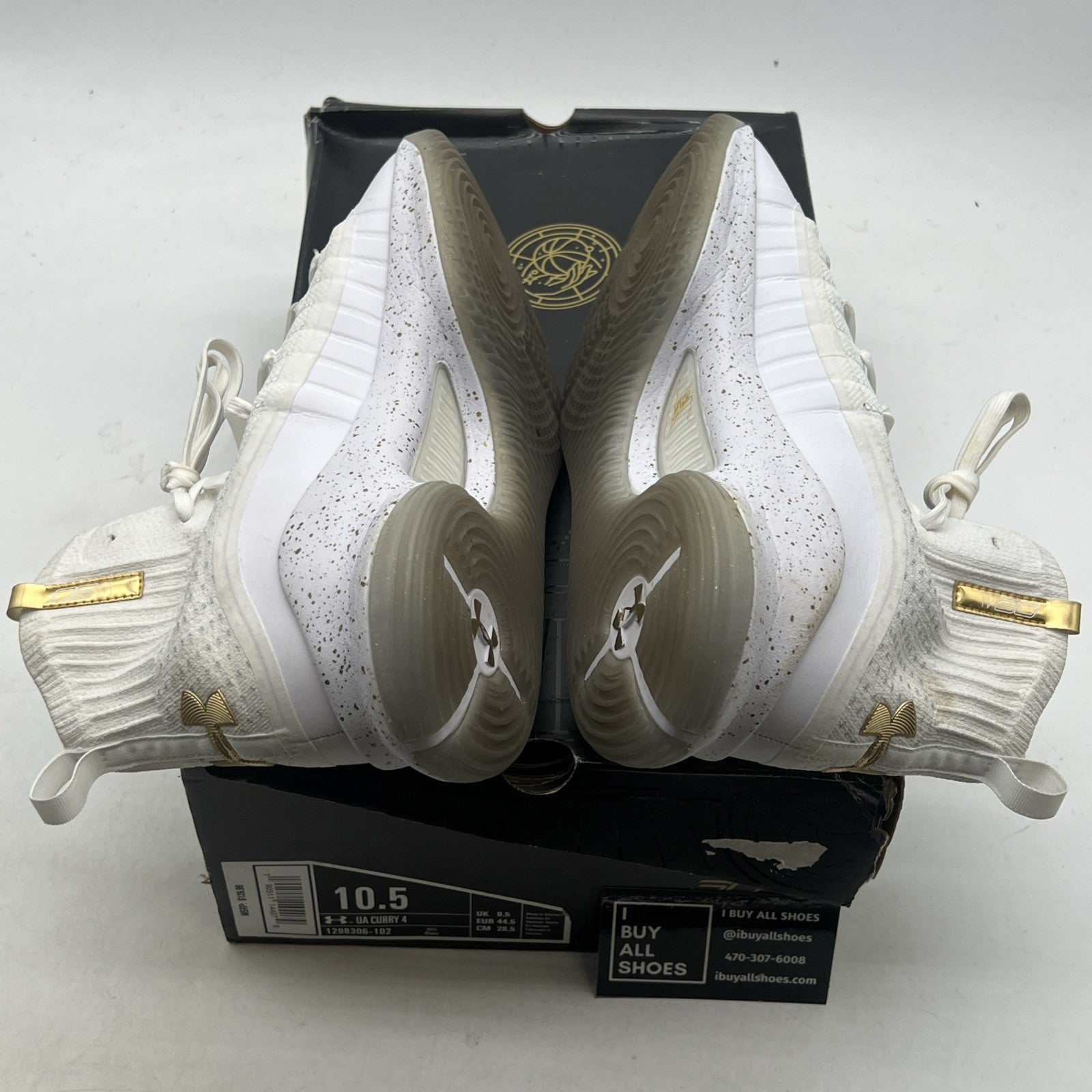 Size 10.5 - Under Armour Curry 4 2017 White Gold (1298306-102)