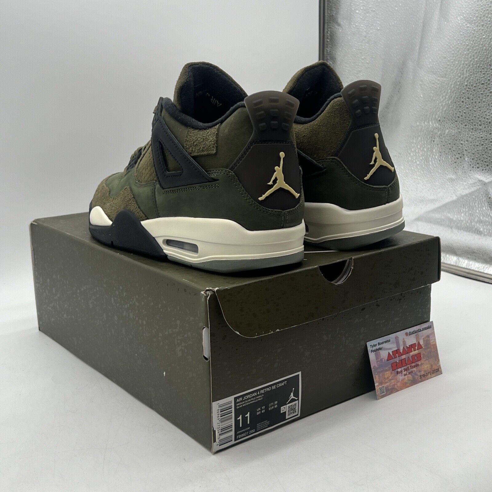 Size 11 - Jordan 4 SE Retro Low Craft - Olive Black Suede (FB9927-200)