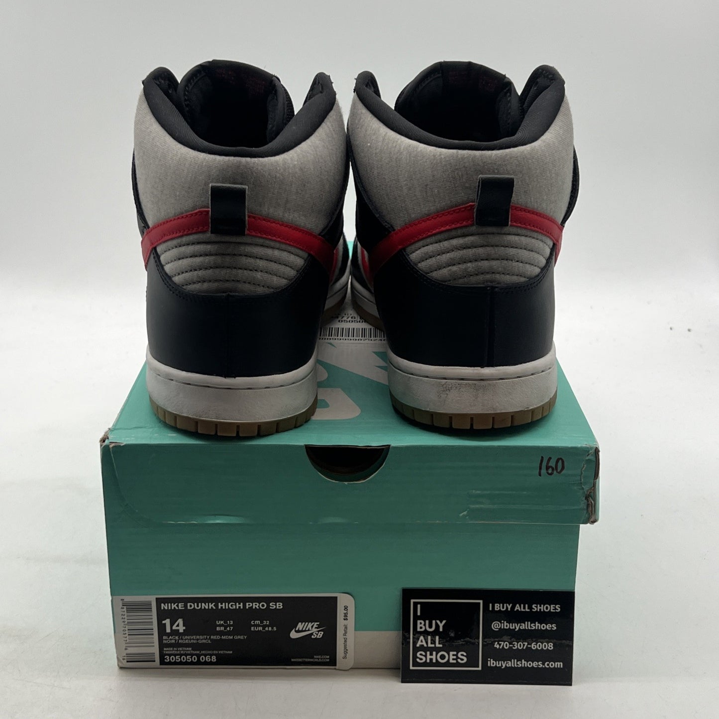 Size 14 - Nike Dunk Pro Sb High Black (305050-068)