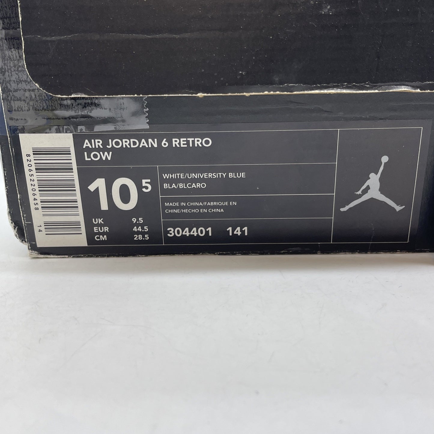 Size 10.5 - Air Jordan 6 Retro Low University Blue White Leather (304401-141)