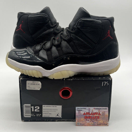 Size 12 - Jordan 11 Retro 72-10 2015 Black White Red (378037-002)