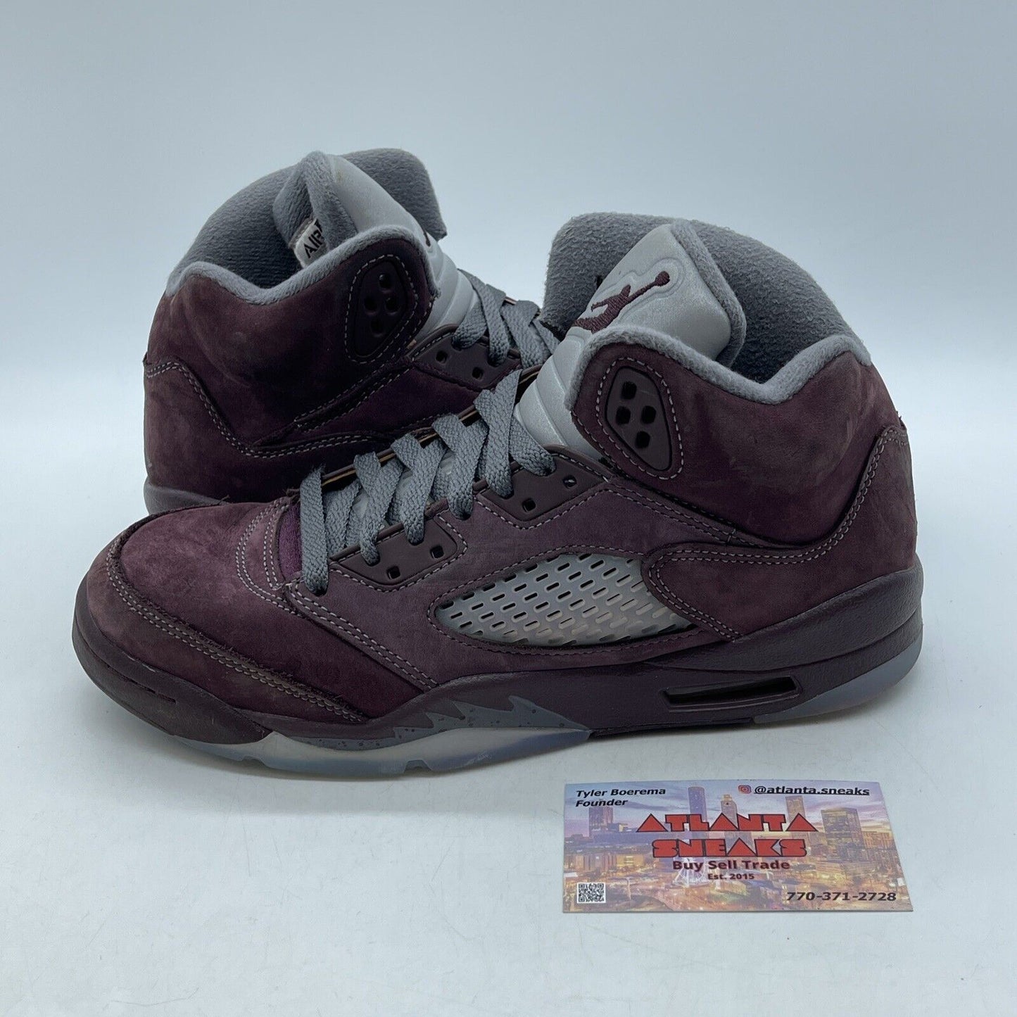 Size 7Y - Air Jordan 5 Retro SE 'Burgundy' Grey Suede Leather (FN4233-600)