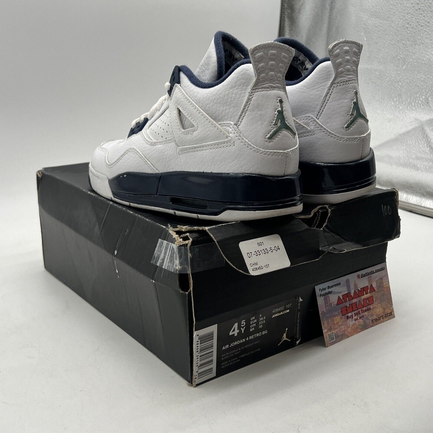Size 4 (GS) - Jordan 4 Retro Low Legend Blue (408452-107)