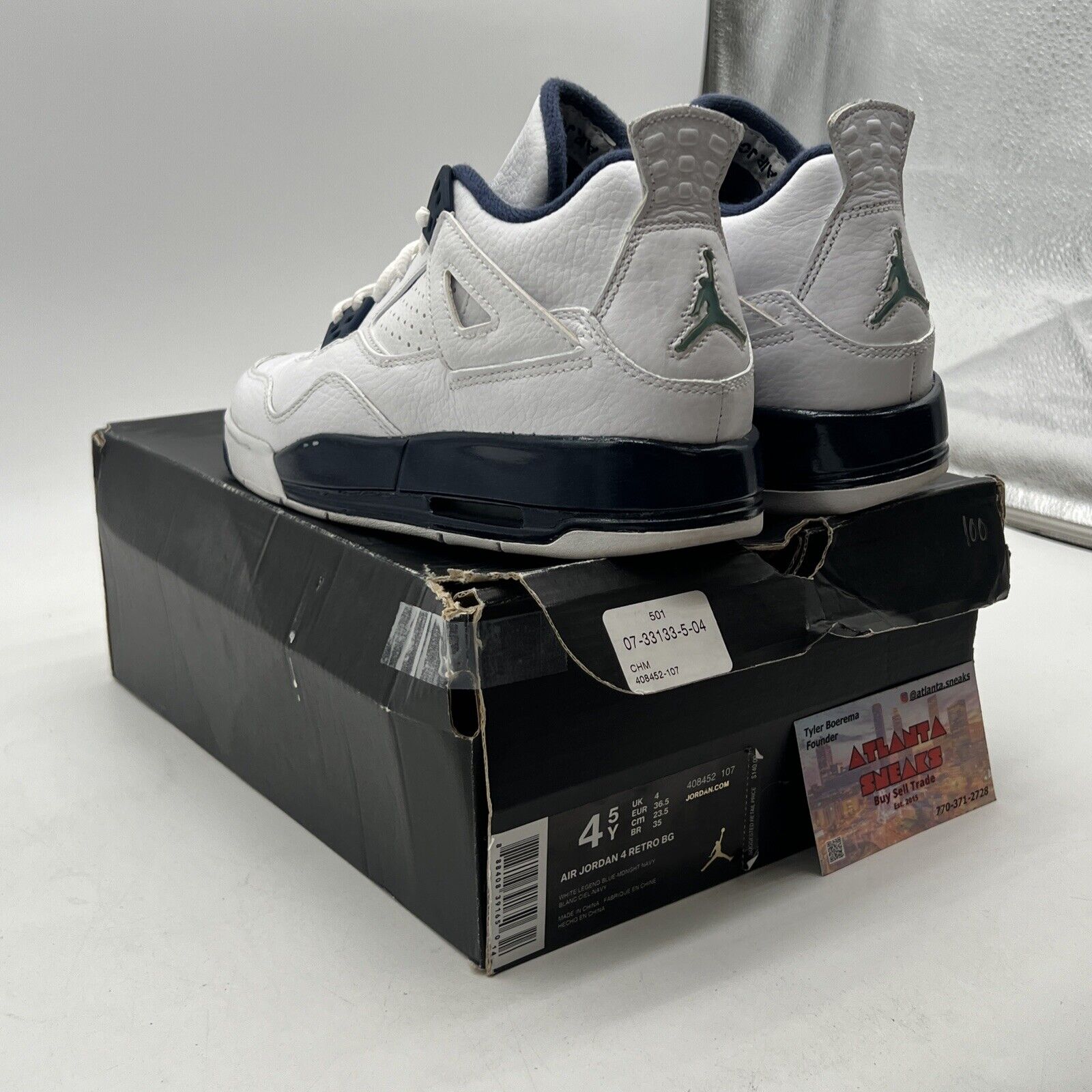 Size 4 (GS) - Jordan 4 Retro Low Legend Blue (408452-107)
