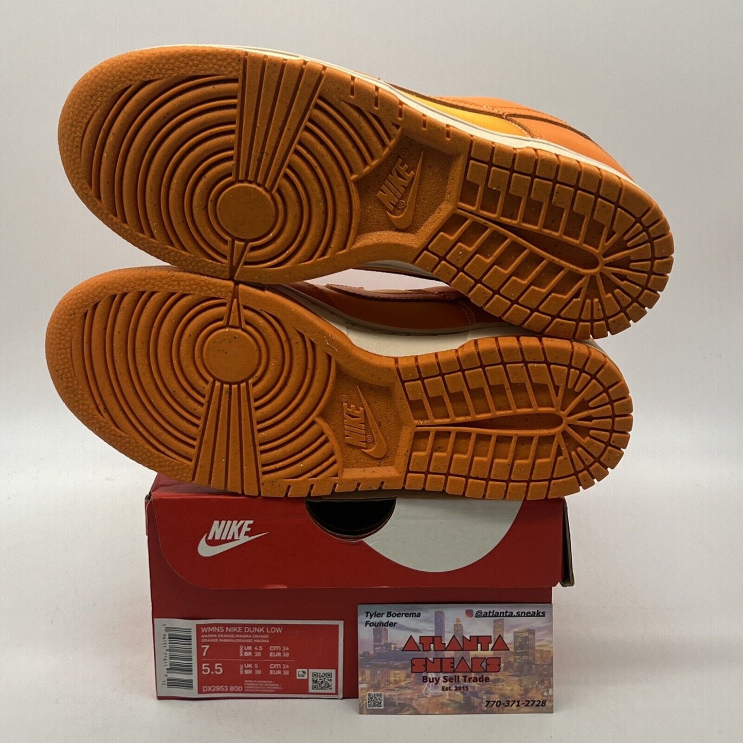 Size 7 - Nike Dunk Low Magma Orange W Yellow White Leather (DX2953-800)