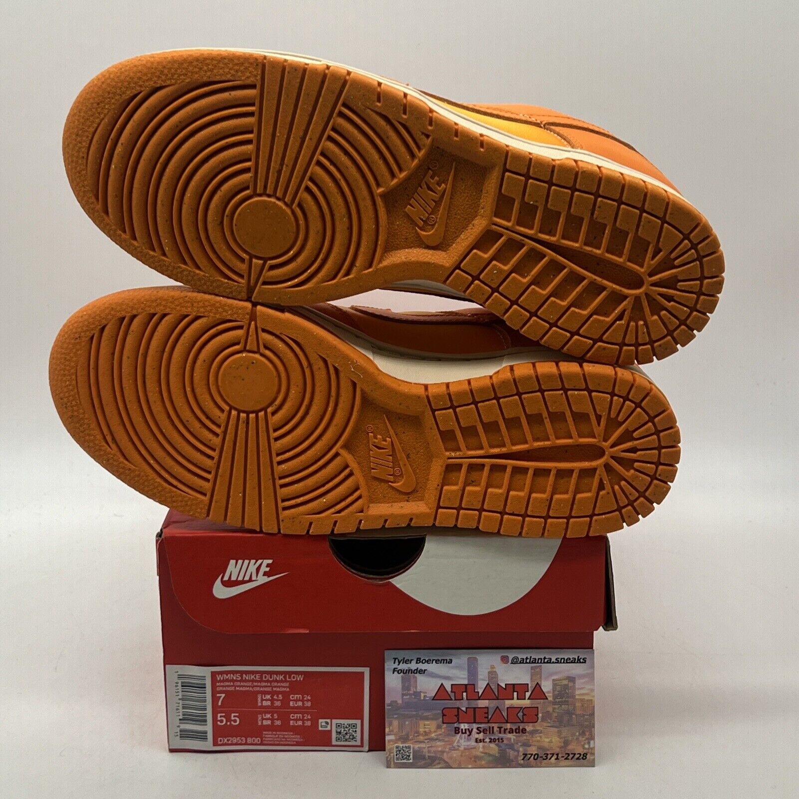 Size 7 - Nike Dunk Low Magma Orange W Yellow White Leather (DX2953-800)