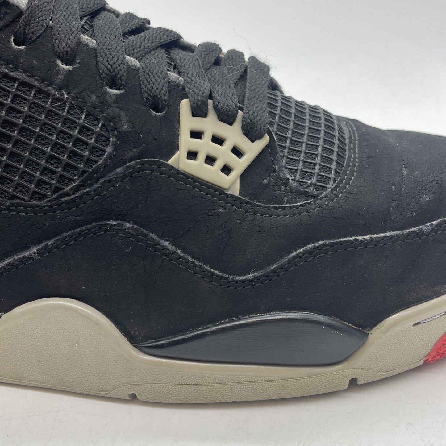 Size 12 - Jordan 4 Retro OG Mid Bred 2019 Black Grey Suede (308497-060)