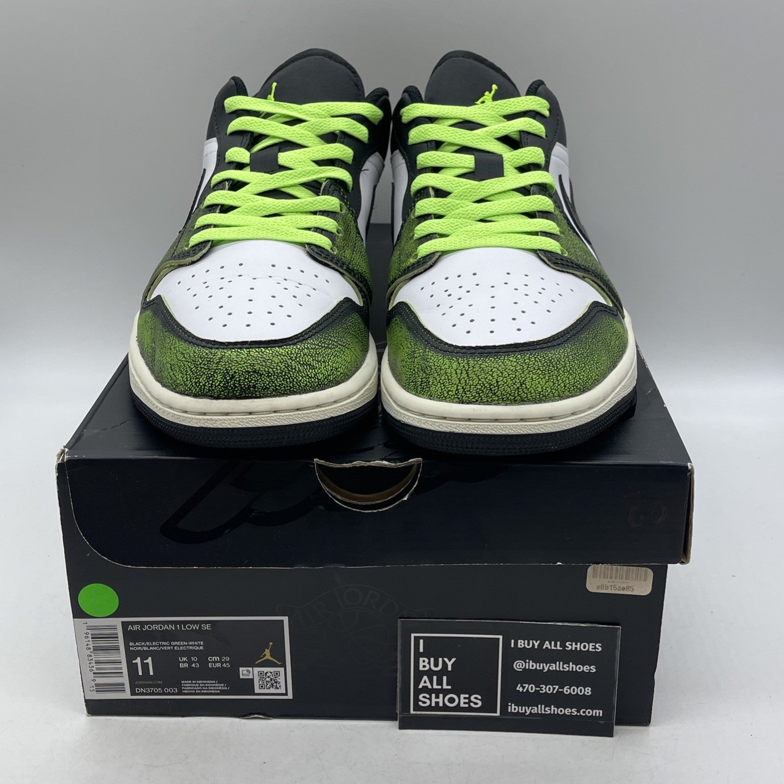 Size 11 - Air Jordan 1 SE Low Wear-Away Electric Green (DN3705-003)