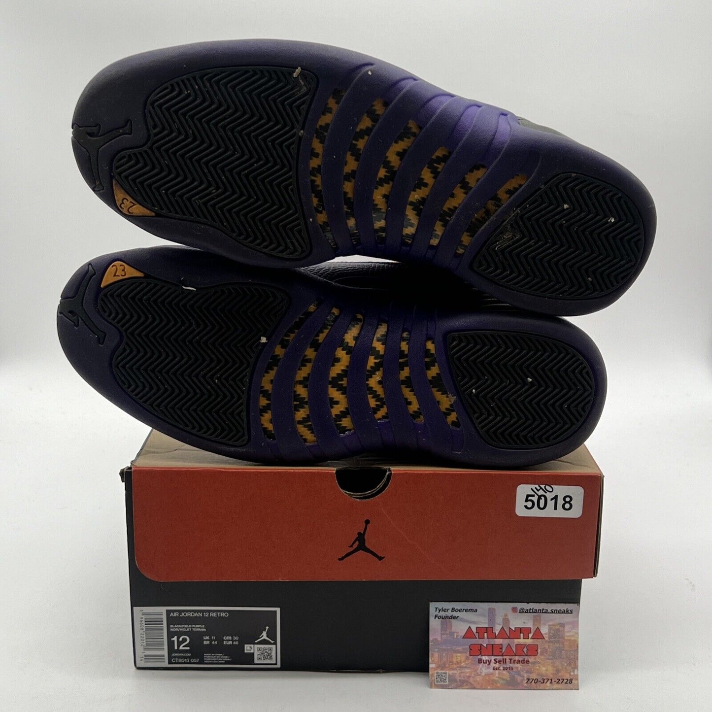 Size 12 - Jordan 12 Retro Mid Field Purple Black Gold Leather (CT8013-057)