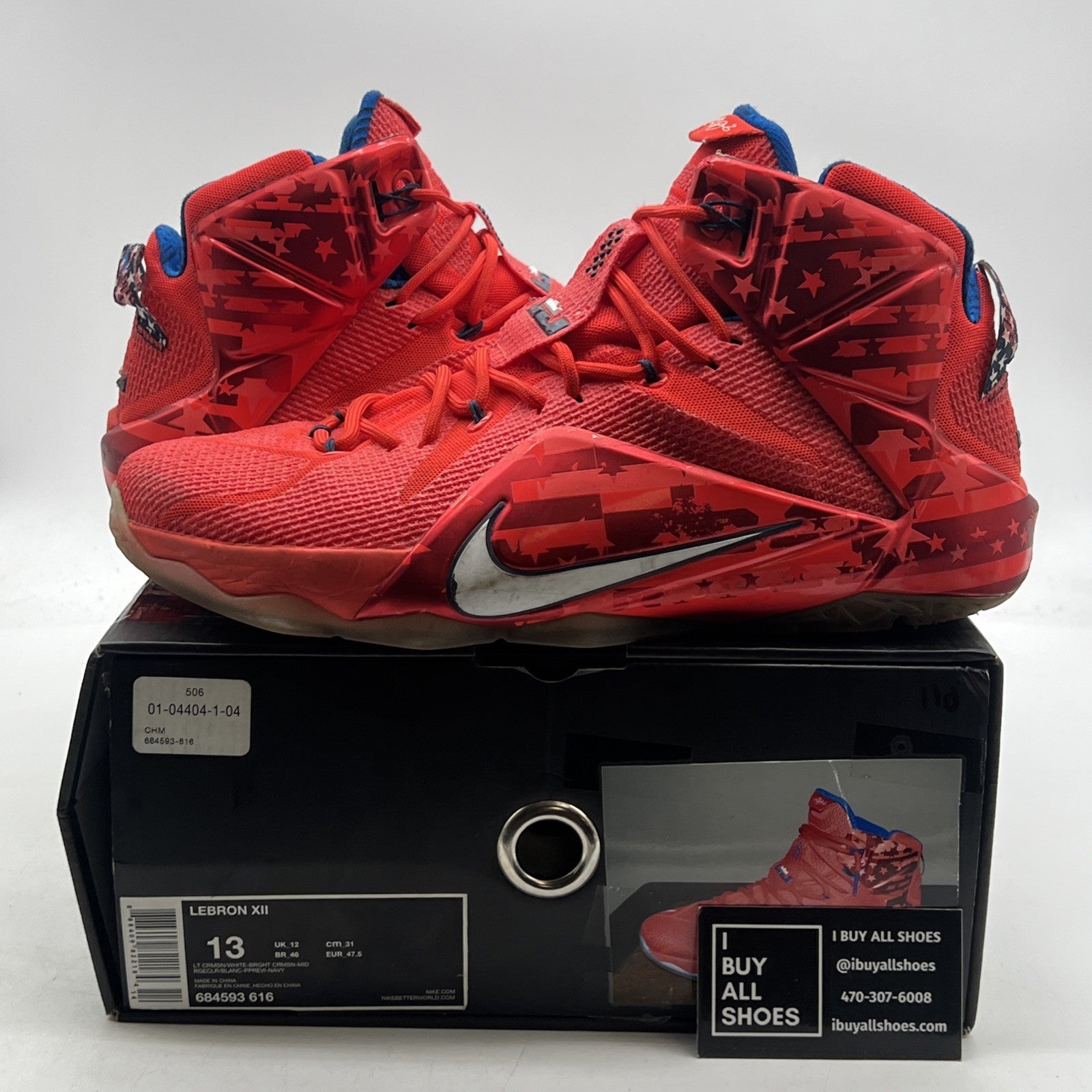Size 13 - Nike LeBron 12 USA - (684593-616)