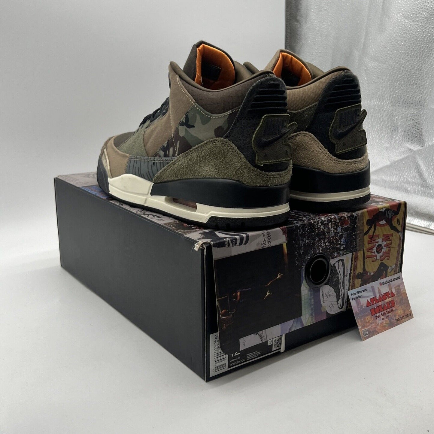 Size 12 - Jordan 3 Retro Patchwork 2021 Black Tan Olive (DO1830-200)