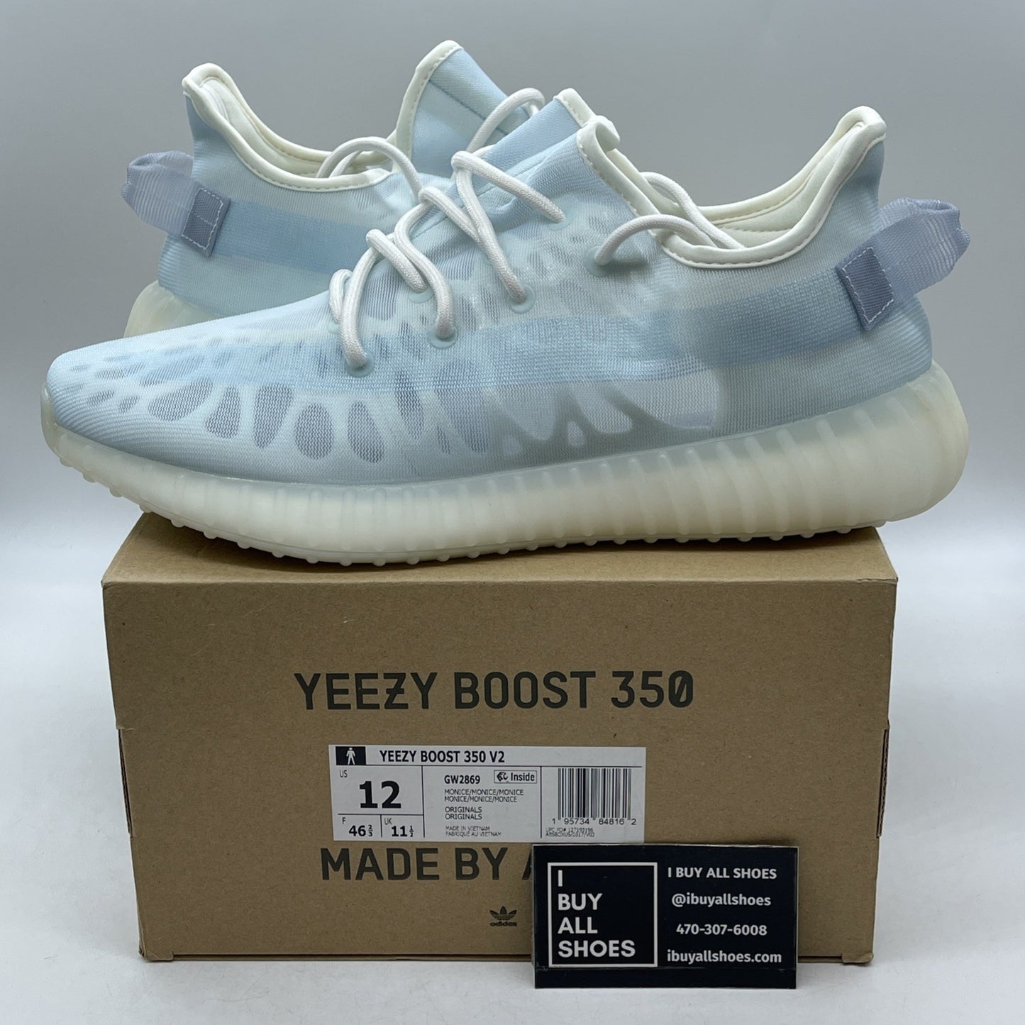 Size 12 - adidas Yeezy Boost 350 V2 Mono Ice (GW2869)