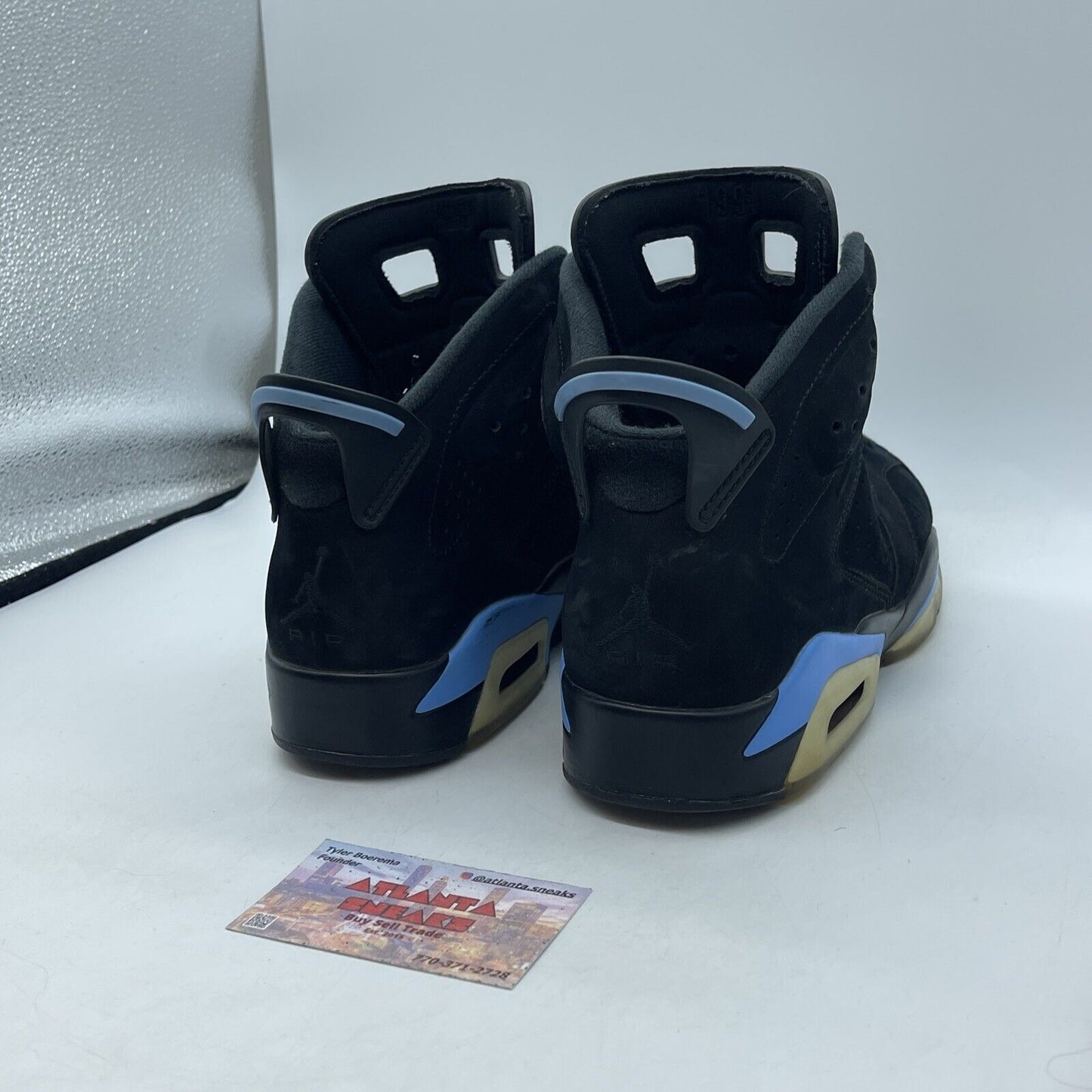 Size 9 - Air Jordan 6 Retro UNC Black Suede Blue Leather (384664-006)