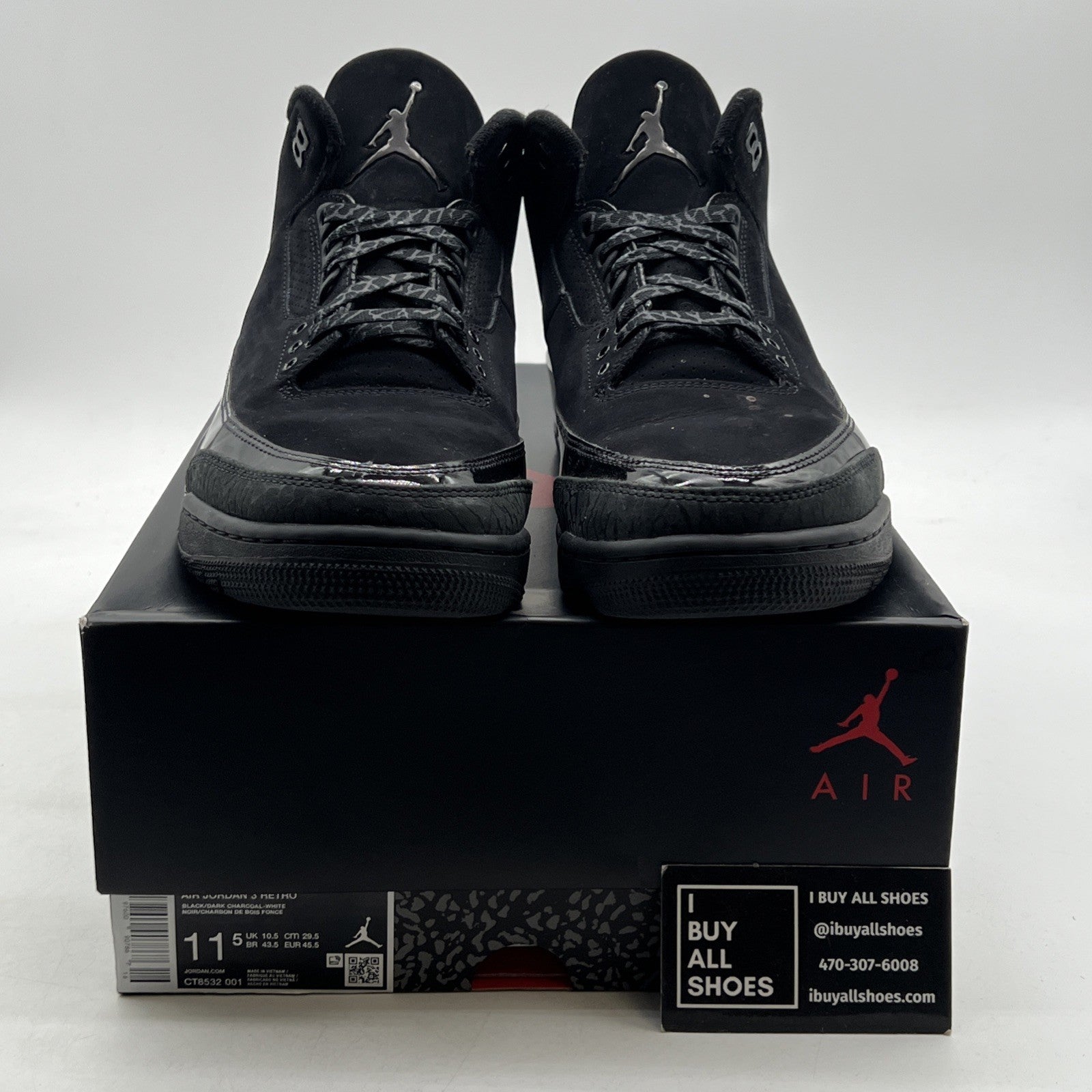 Size 11.5 - Air Jordan 3 Retro 2025 Black Cat (CT8532-001)