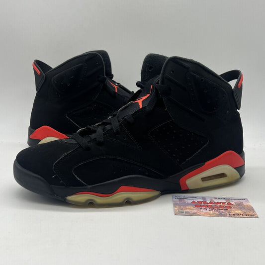 Size 10.5 - Jordan 6 Retro Mid Infrared Black Red Suede