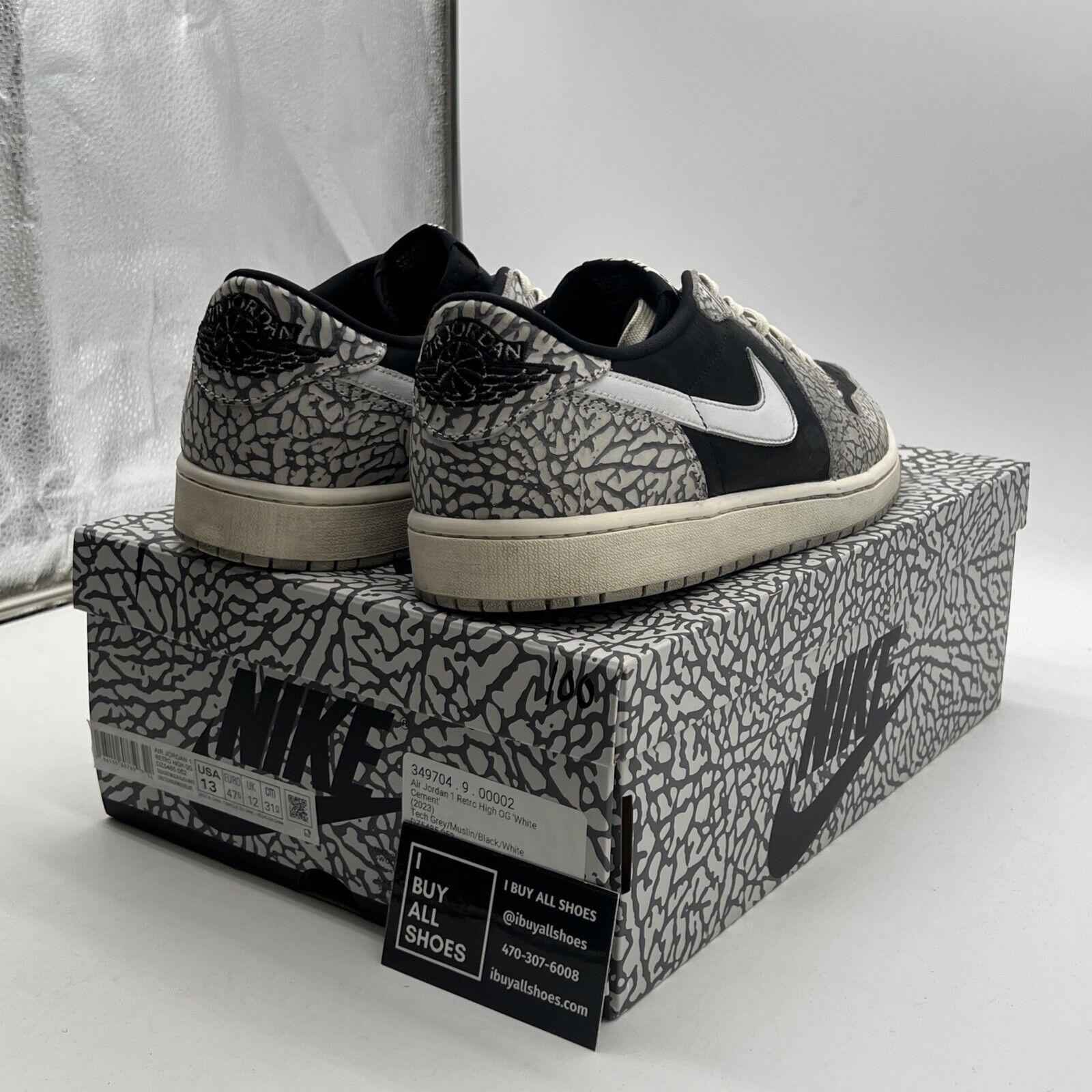 Size 13 - Air Jordan 1 Retro OG Low Black Cement (CZ0790-001)