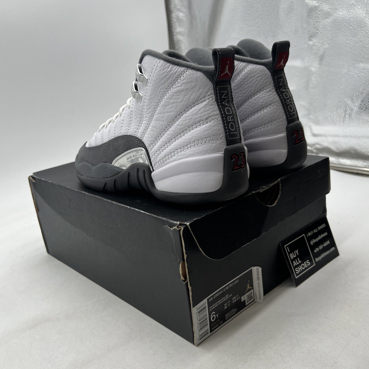 Size 6Y - Air Jordan 12 Retro Dark Grey (153265-160)