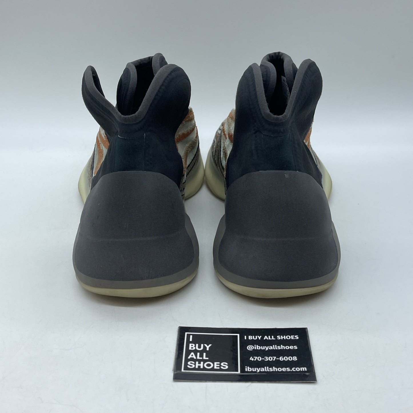 Size 9.5 - adidas Yeezy Quantum Flash Orange Black Brown Suede (GW5314)