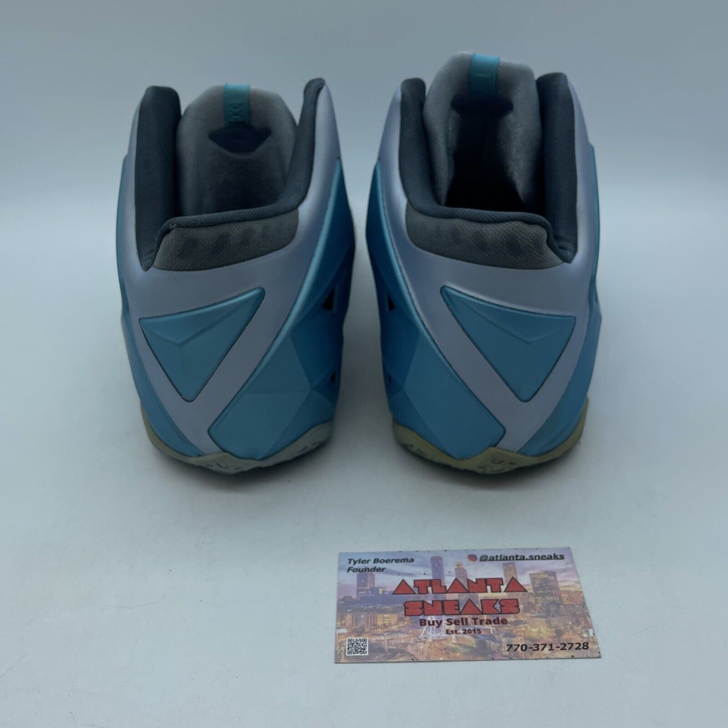 Size 10 - Nike LeBron 11 Armory Slate Blue Grey Black Leather (616175-401)