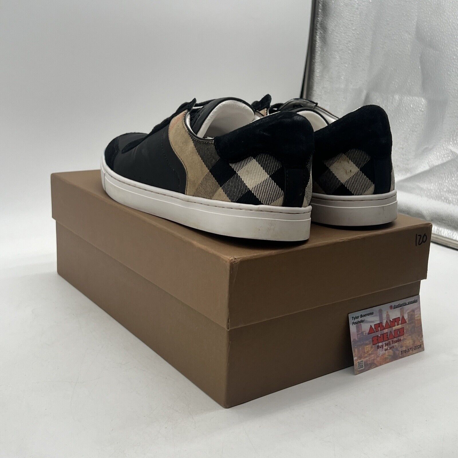 Size 10.5 - Burberry House Check Low Black White Tan Red (8024124)
