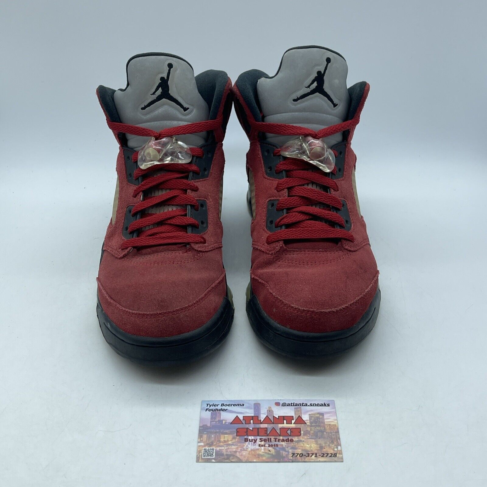 Size 8.5 - Jordan 5 Retro Mid Raging Bull Black Red Suede Leather (DD587-600)