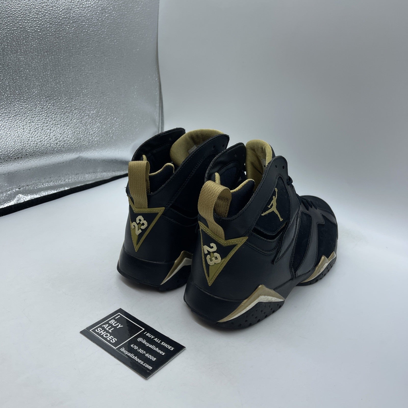 Size 10 - Air Jordan 7 Retro Golden Moments Black Suede Leather (304775-030)