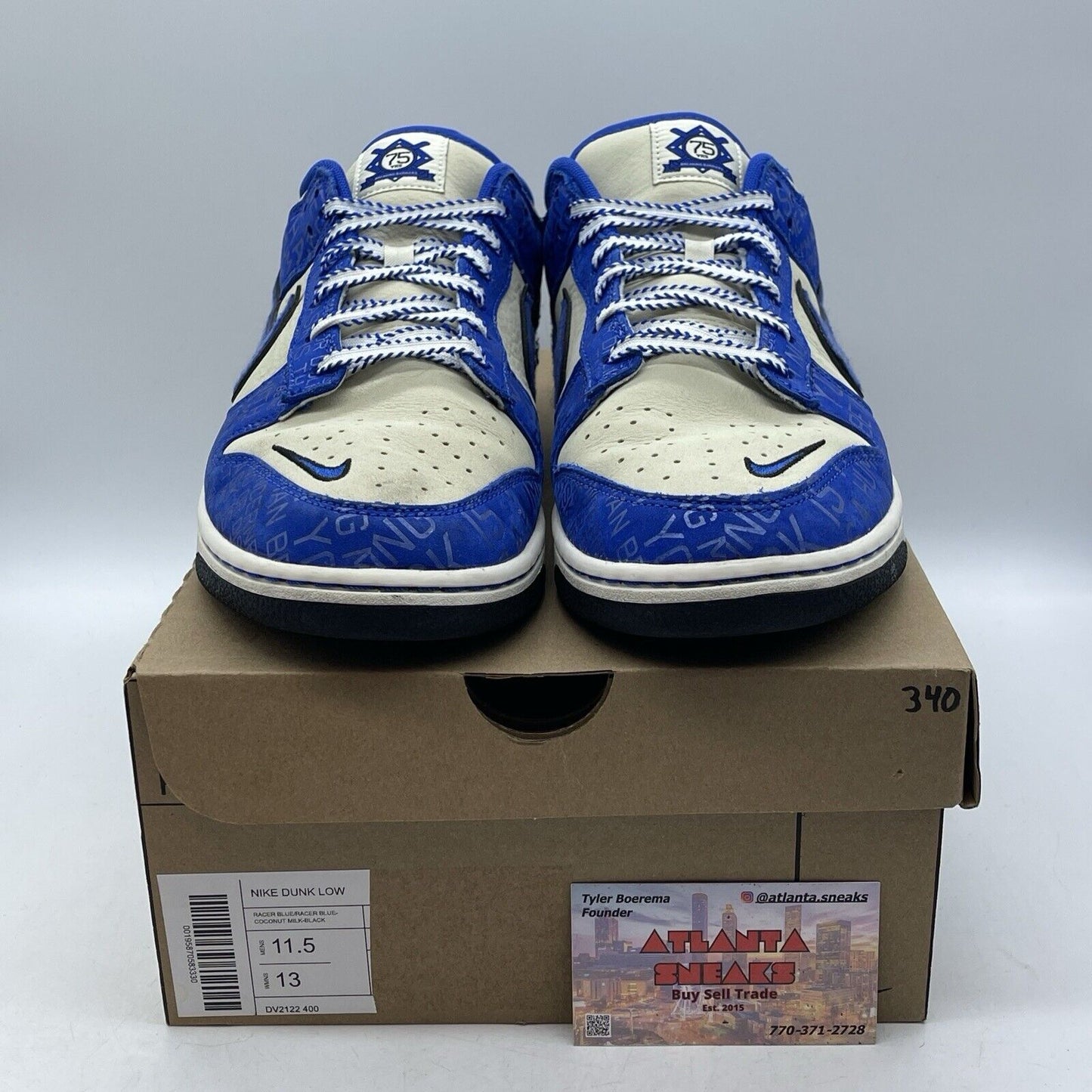 Size 11.5 - Nike Dunk Low Jackie Robinson Blue Grey Suede Leather (DV2122-400)