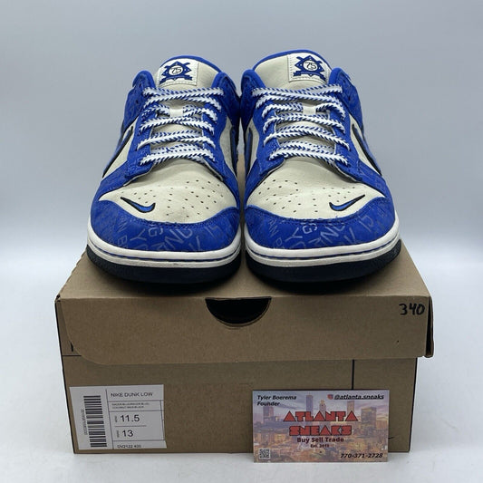 Size 11.5 - Nike Dunk Low Jackie Robinson Blue Grey Suede Leather (DV2122-400)