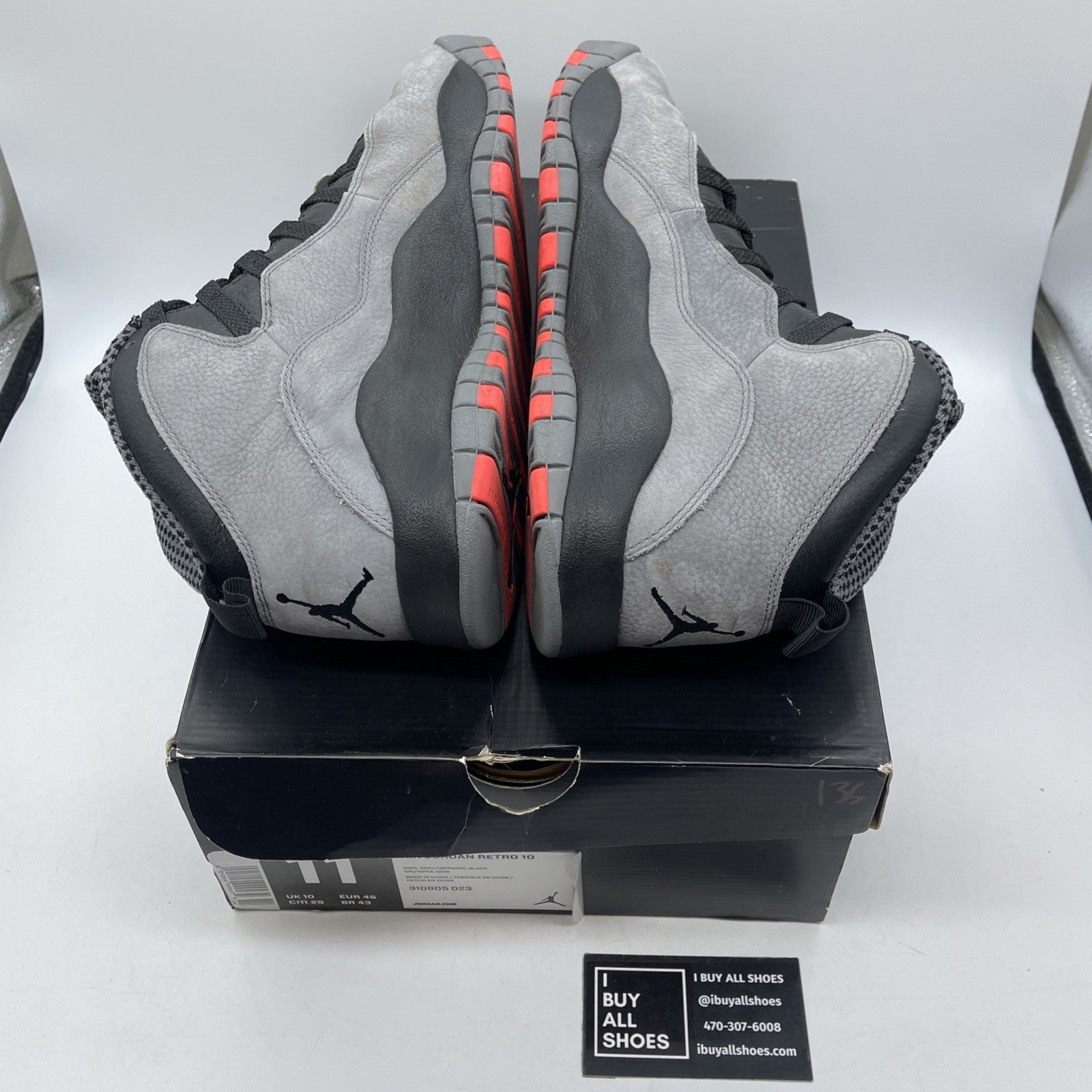 Size 11 - Air Jordan 10 Retro Cool Grey Black Suede Leather (310805-023)