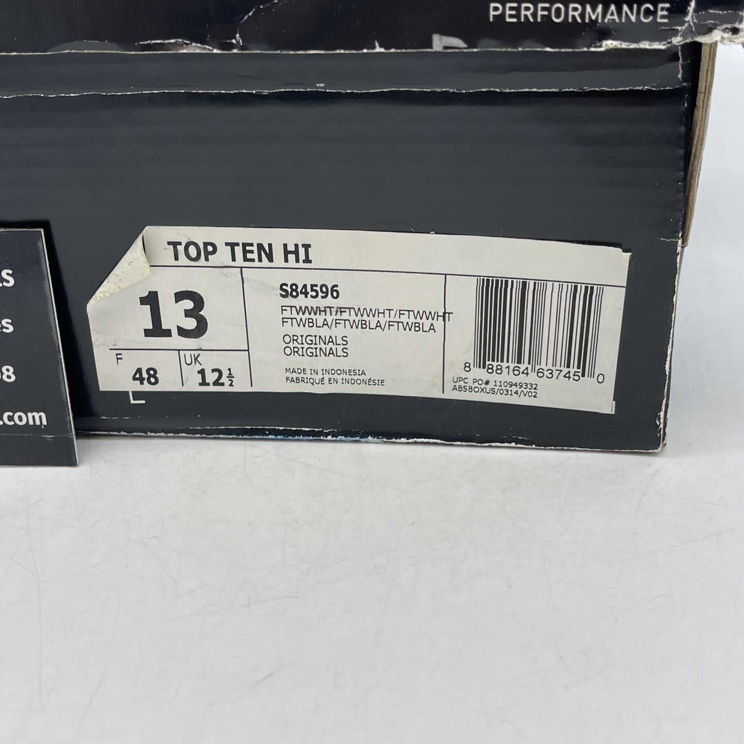 Size 13 - Adidas Top Ten High Triple White (S84596)