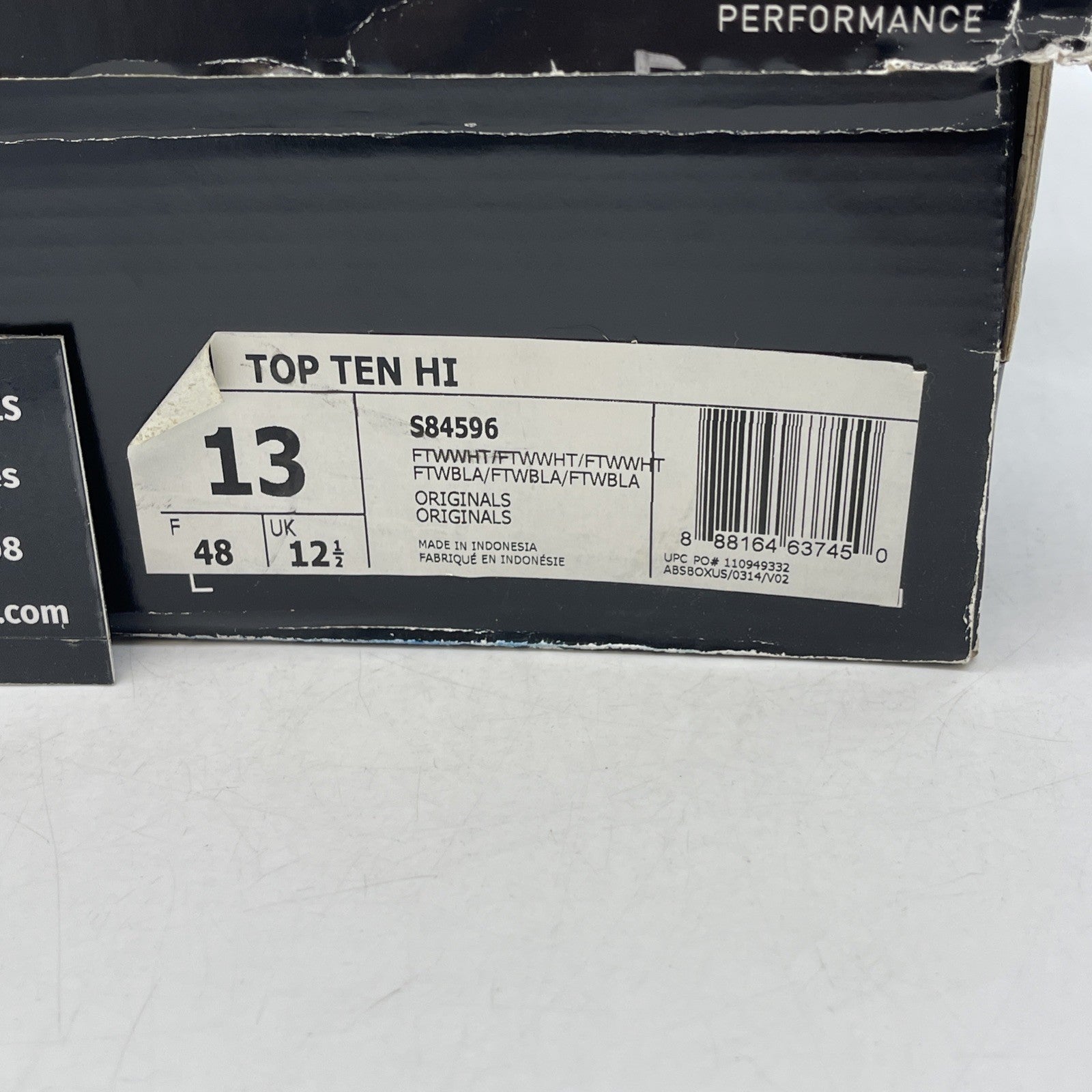 Size 13 - Adidas Top Ten High Triple White (S84596)