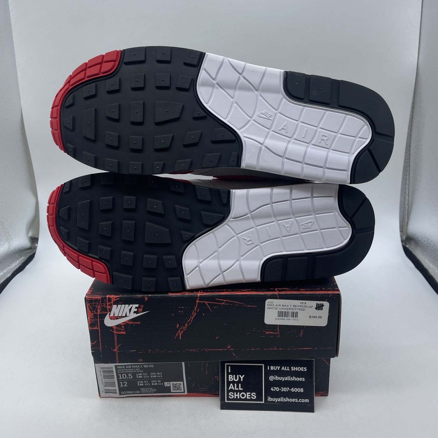 Size 10.5 - Nike Air Max 1 '86 OG Low Big Bubble Red (DQ3989-100)