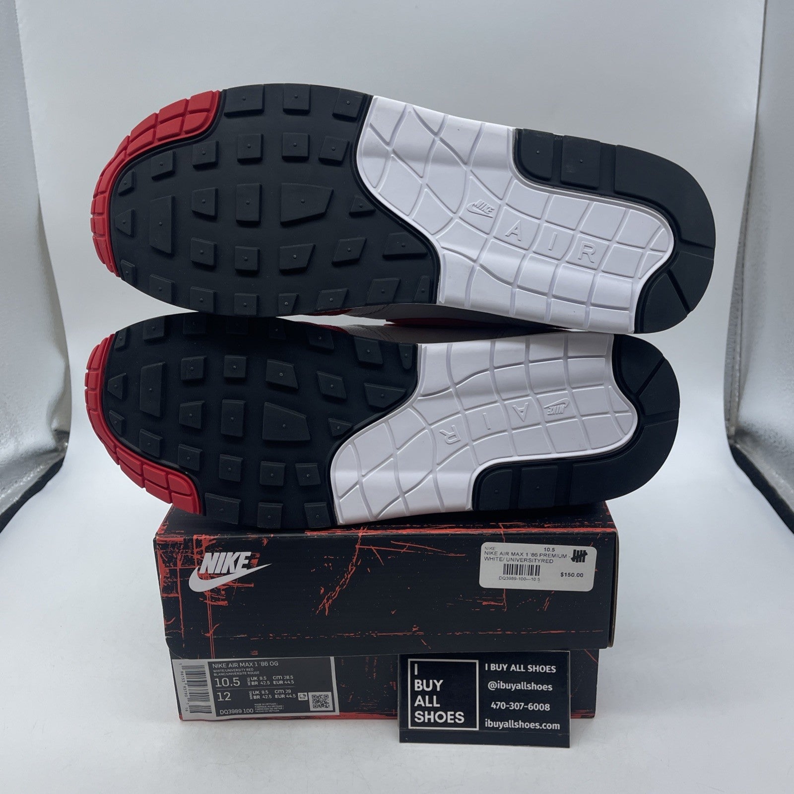 Size 10.5 - Nike Air Max 1 '86 OG Low Big Bubble Red (DQ3989-100)