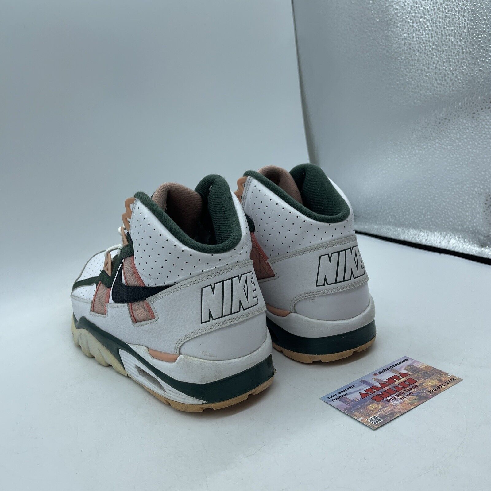 Size 9.5 - Nike Air Trainer SC High Pink Quartz Green White (CU6672-100)