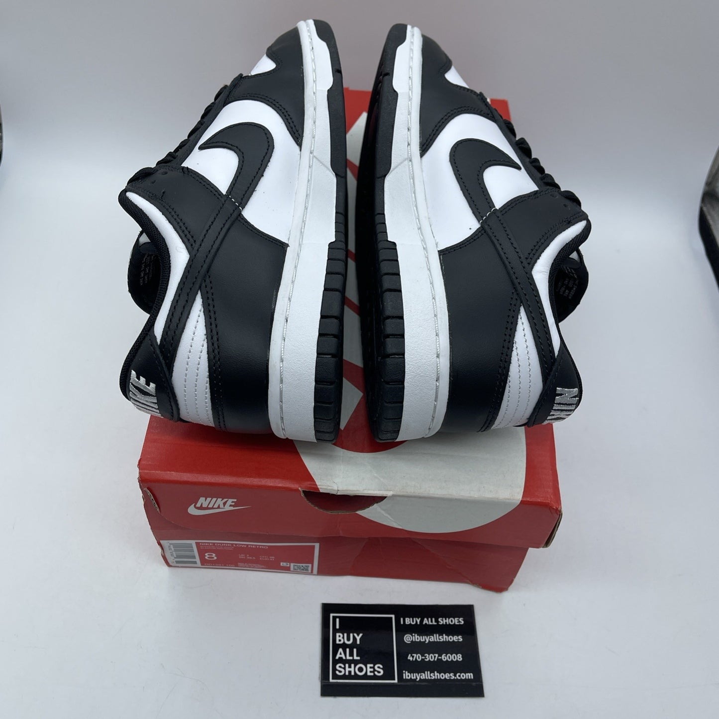 Size 8 - Nike Dunk Low Black White Leather (DD1391-100)