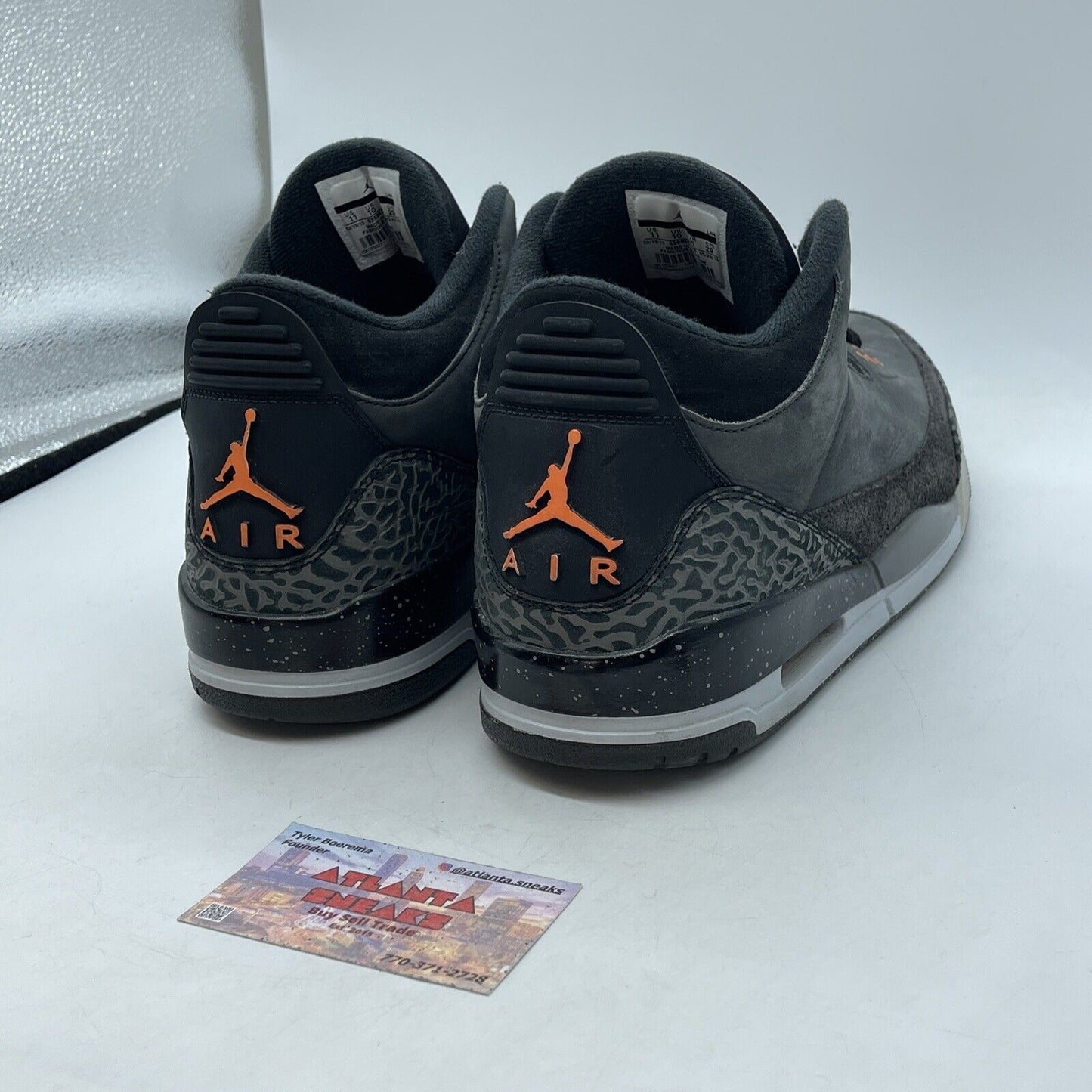 Size 11 - Air Jordan 3 Retro Fear Pack Black Orange Suede Leather (626967-040)