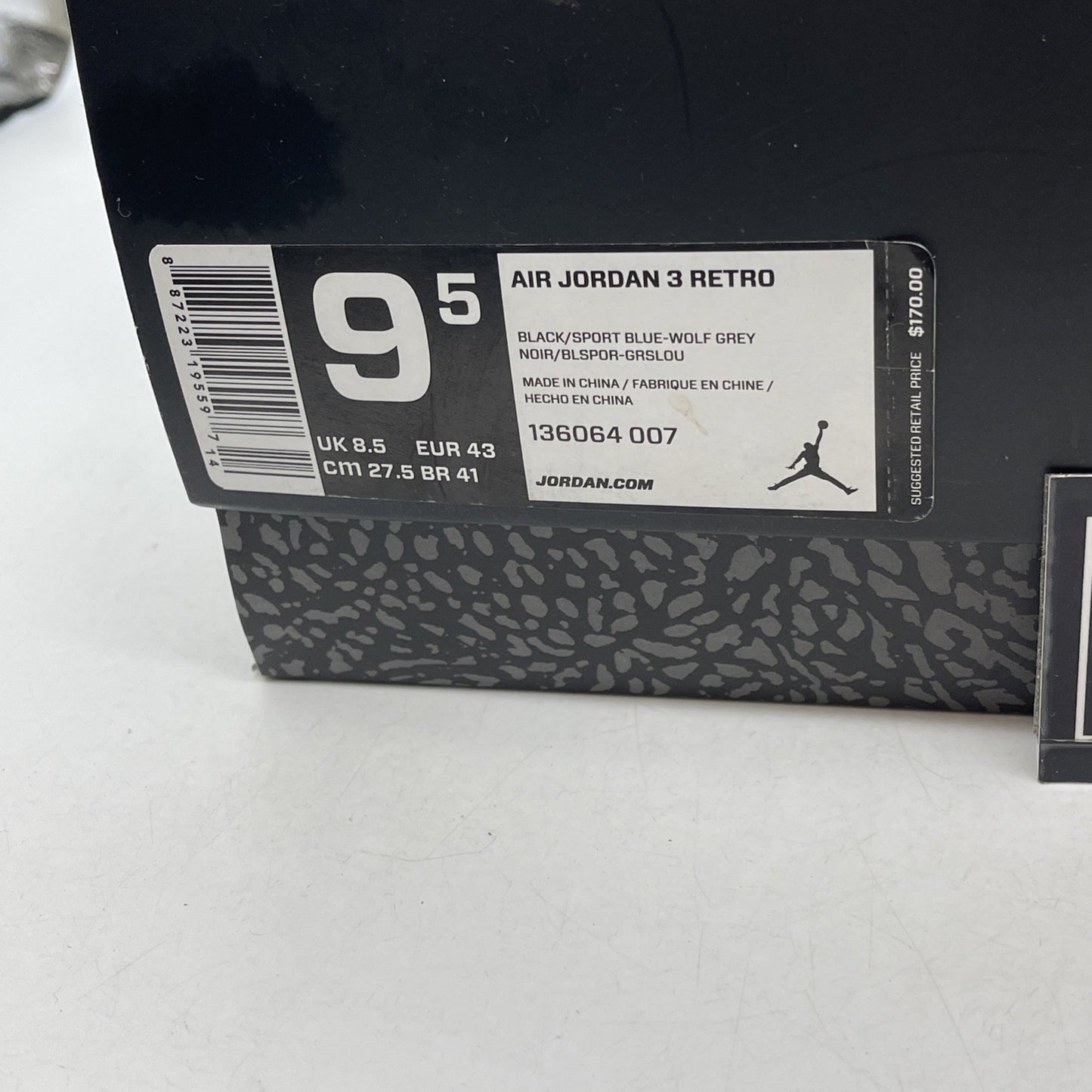 Size 9.5 - Air Jordan 3 Retro Sport Blue (136064-007)