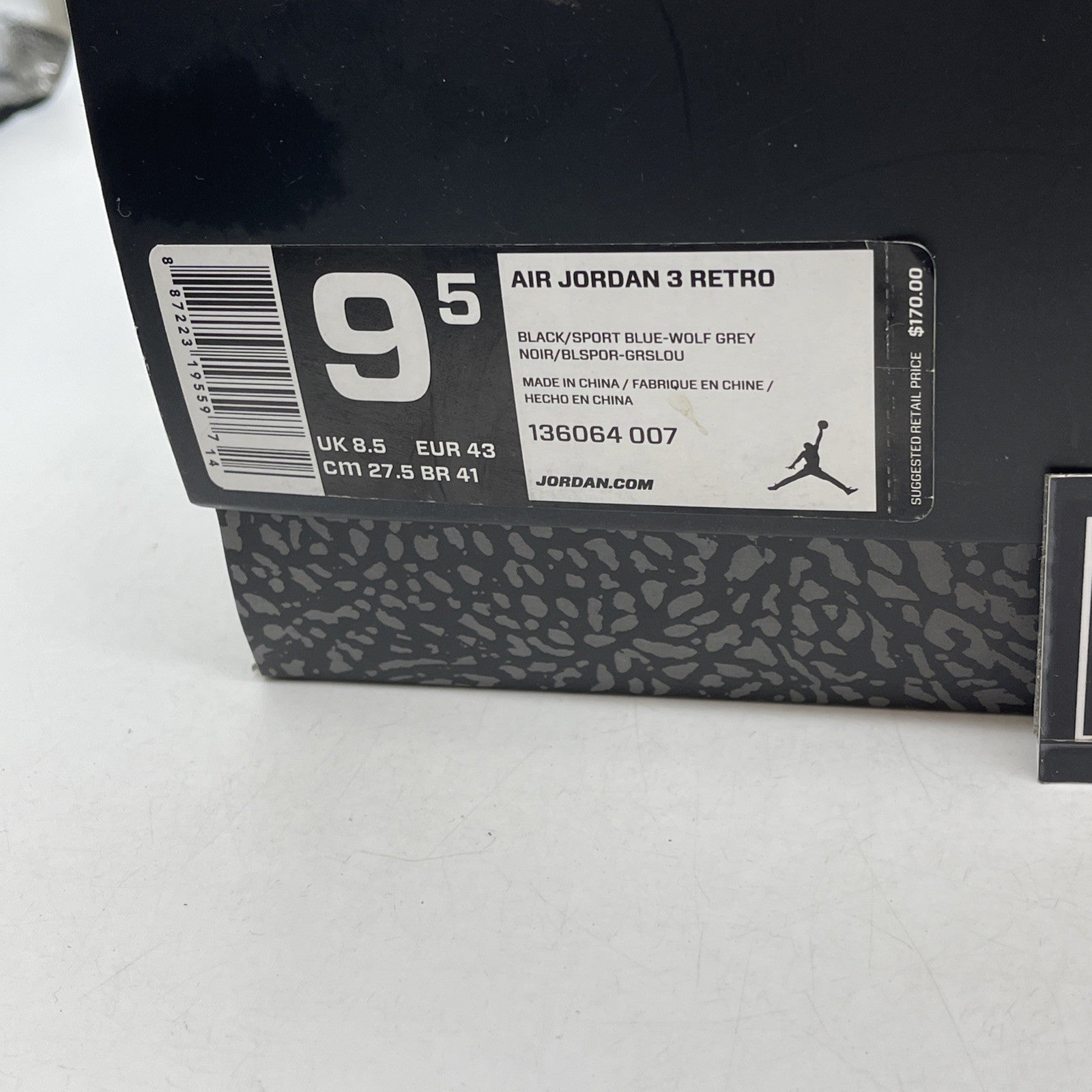 Size 9.5 - Air Jordan 3 Retro Sport Blue (136064-007)