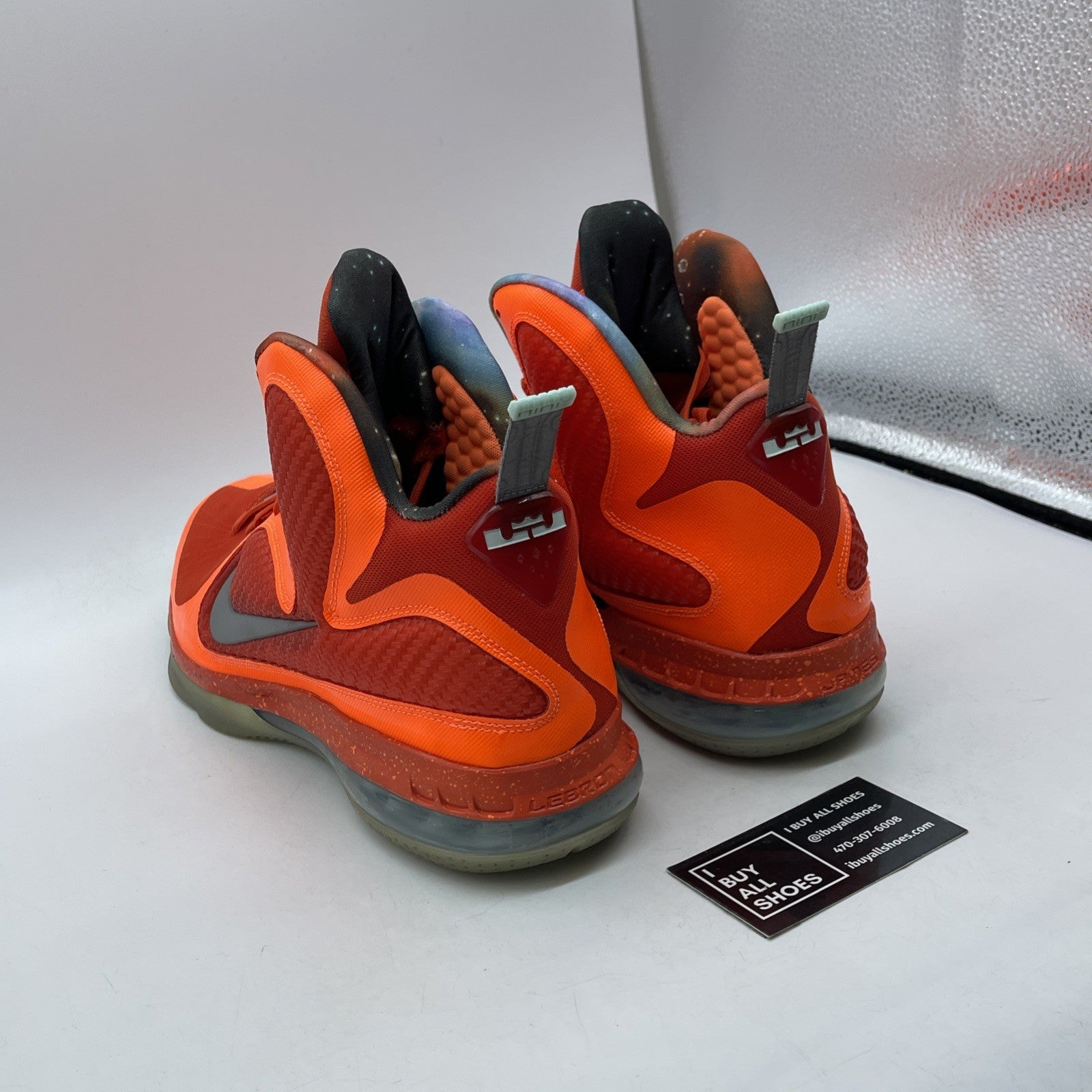 Size 13 - Nike LeBron 9 AS 2012 Big Bang Grey Orange Leather (520811-800)