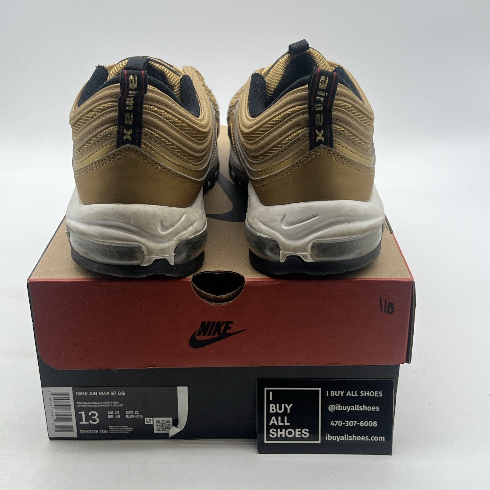 Size 13 - Nike Air Max 97 OG 2023 Metallic Gold (DM0028-700)