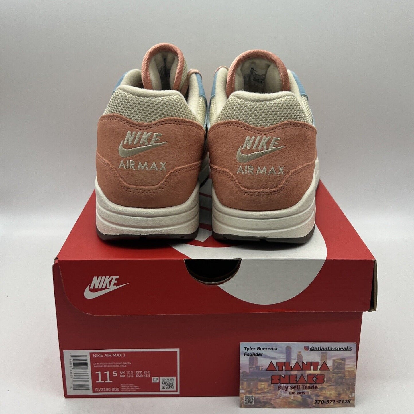 Size 11.5 - Nike Air Max 1 Light Madder Root 2022 Brand New Og All