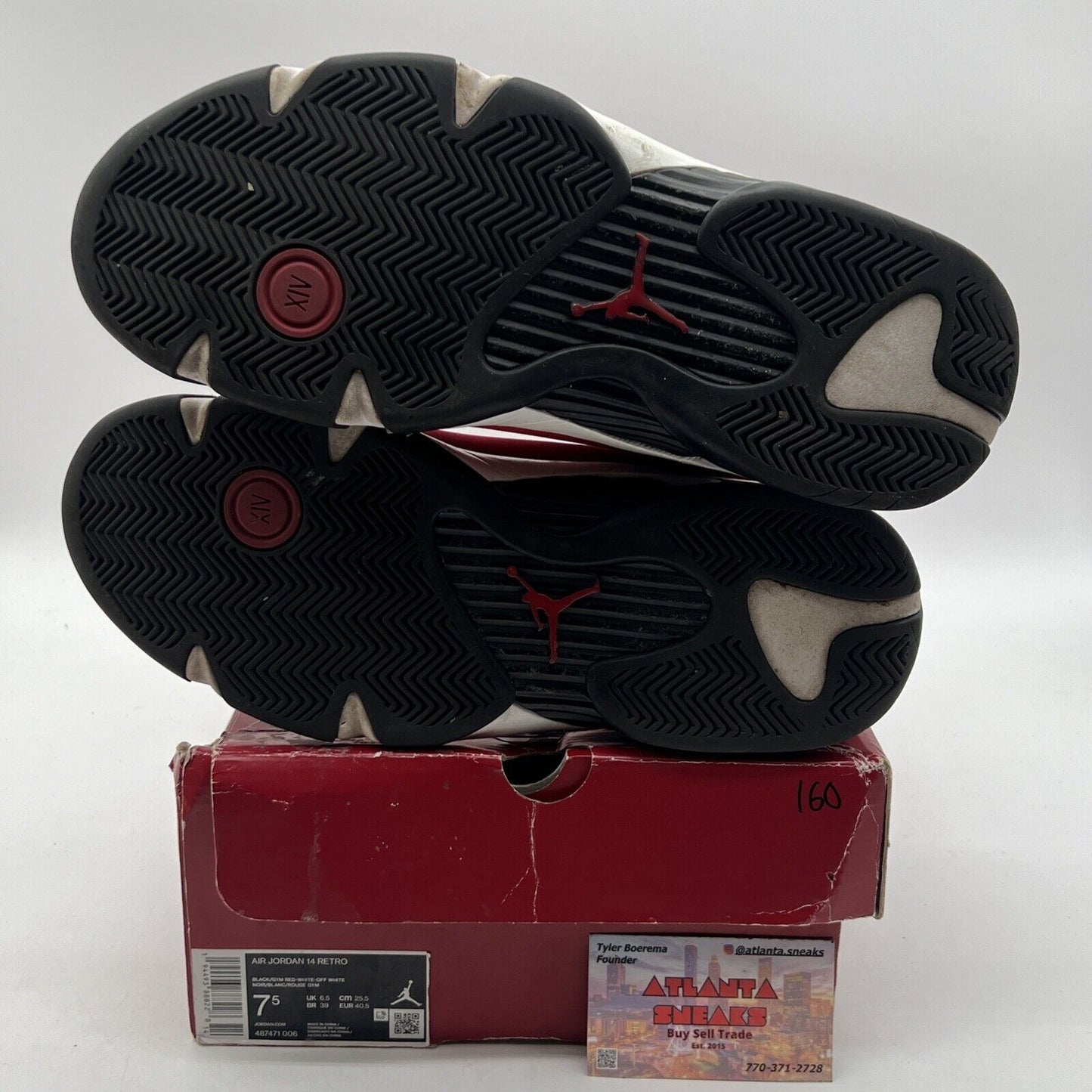 Size 7.5 - Air Jordan 14 Retro Gym Red Black White Suede (487471-006)