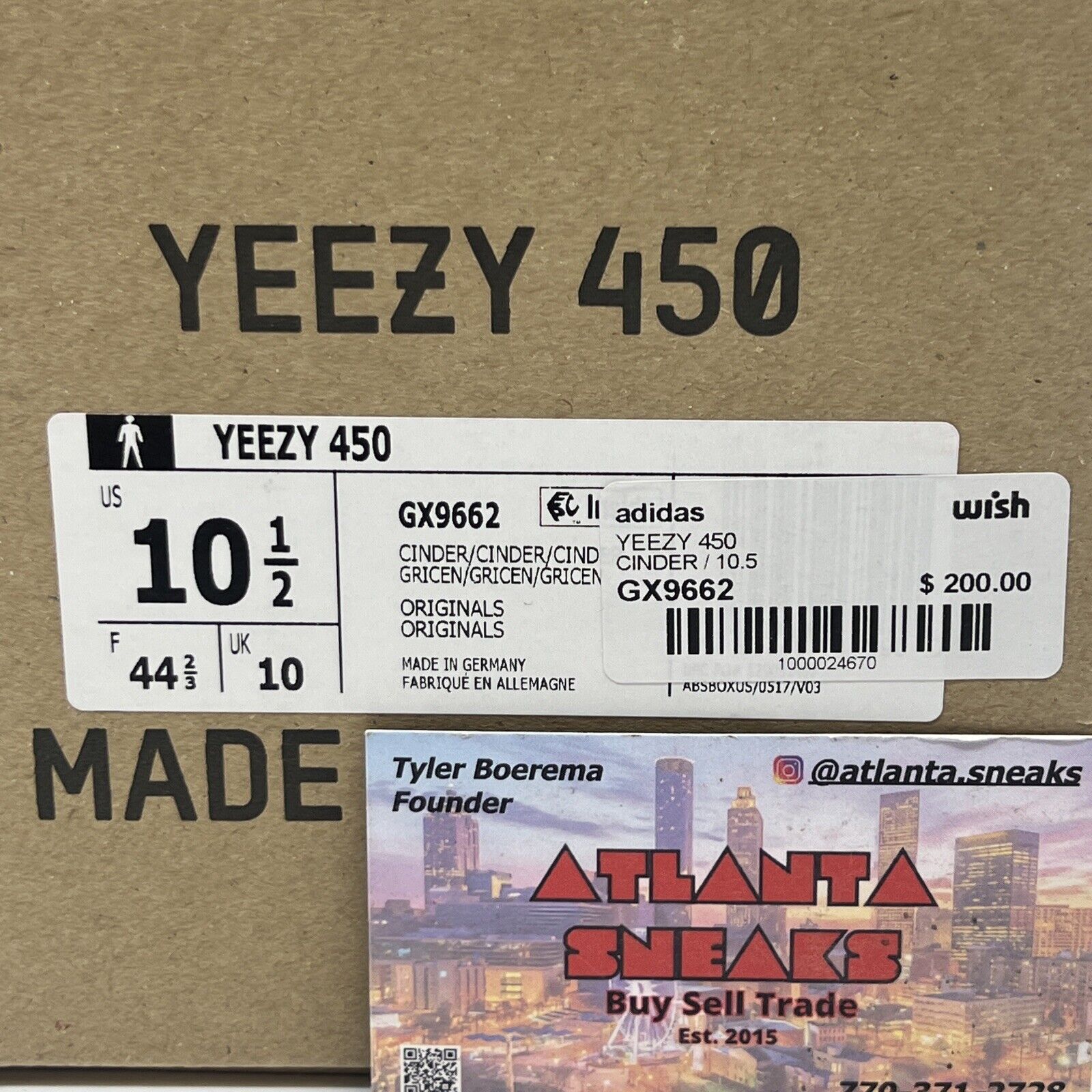 Size 10.5 - adidas Yeezy 450 Cinder Brand New Og All