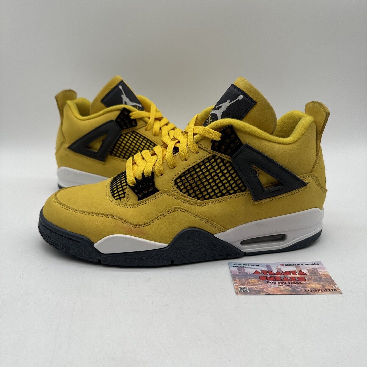 Size 11 - Jordan 4 Retro Mid Lightning Yellow Suede Grey White Mustard Classic