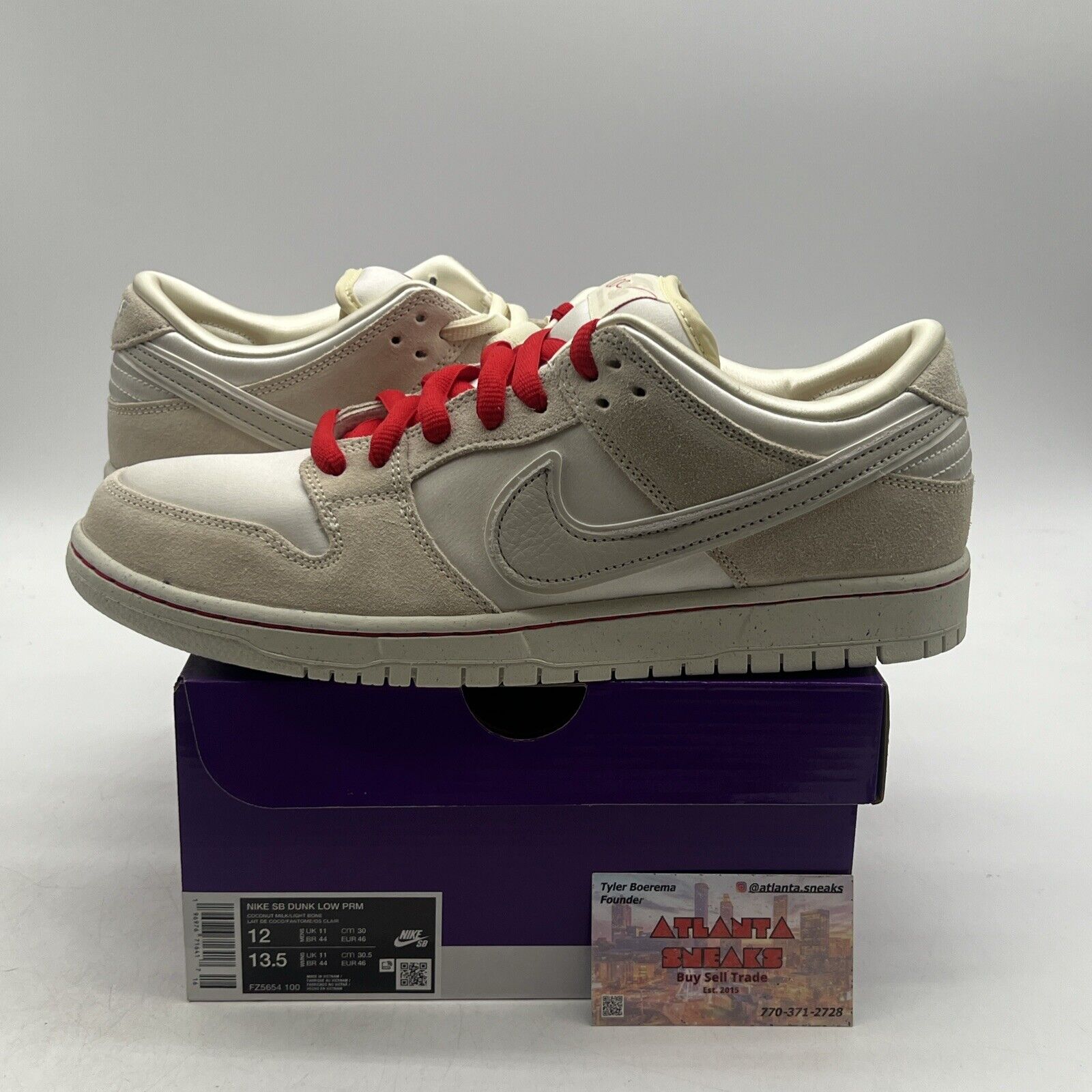 Size 12 - Nike SB Dunk Low City Of Love Light Bone Leather Suede  (FZ5654-100)