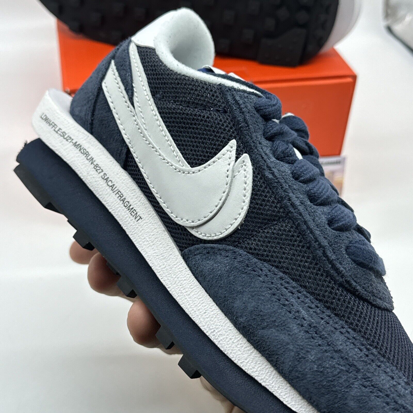 Size 5 - Nike LDV Waffle x Fragment Design x sacai Low Blackened Blue