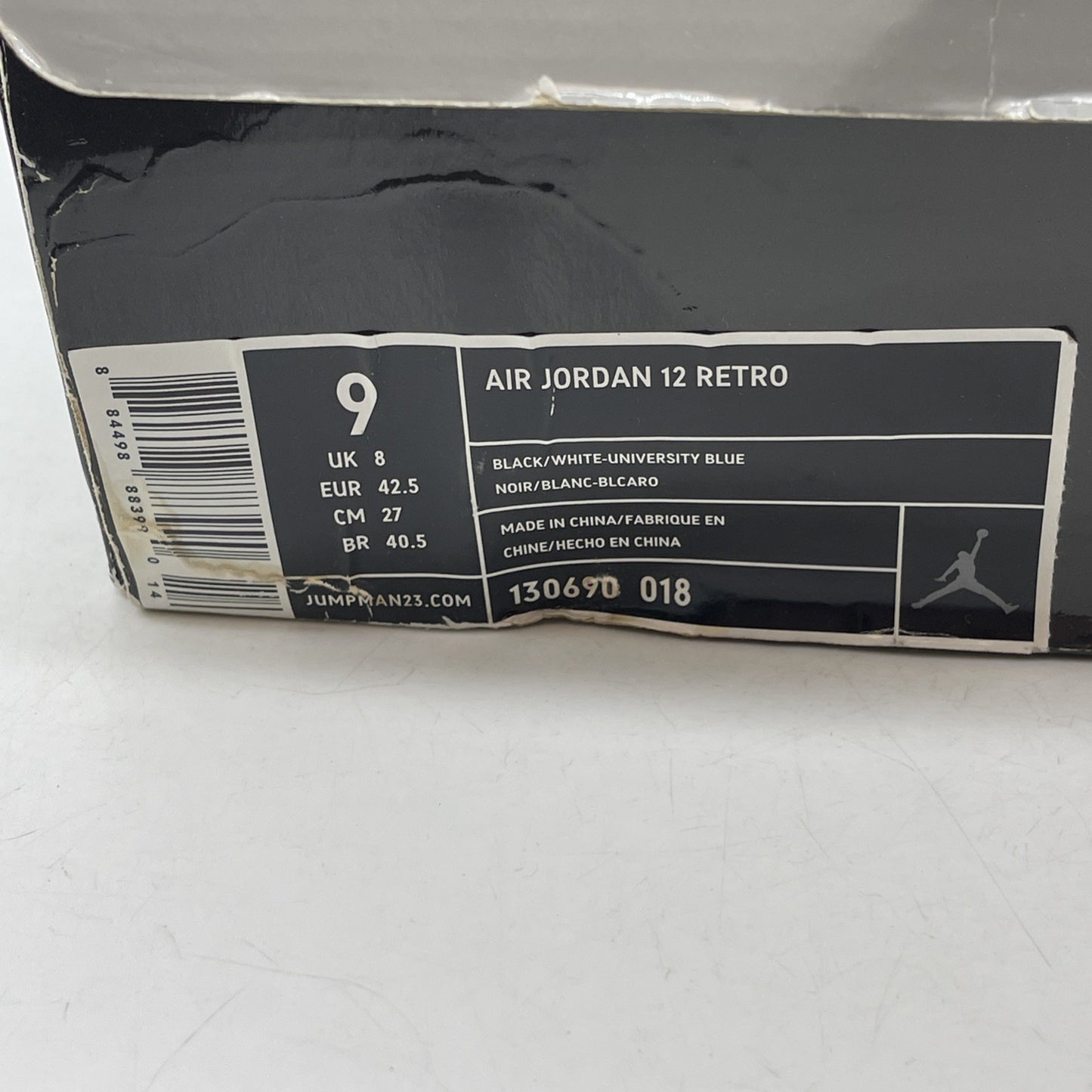Size 9 - Air Jordan 12 Retro 2009 Nubuck Black Suede Leather (130690-018)