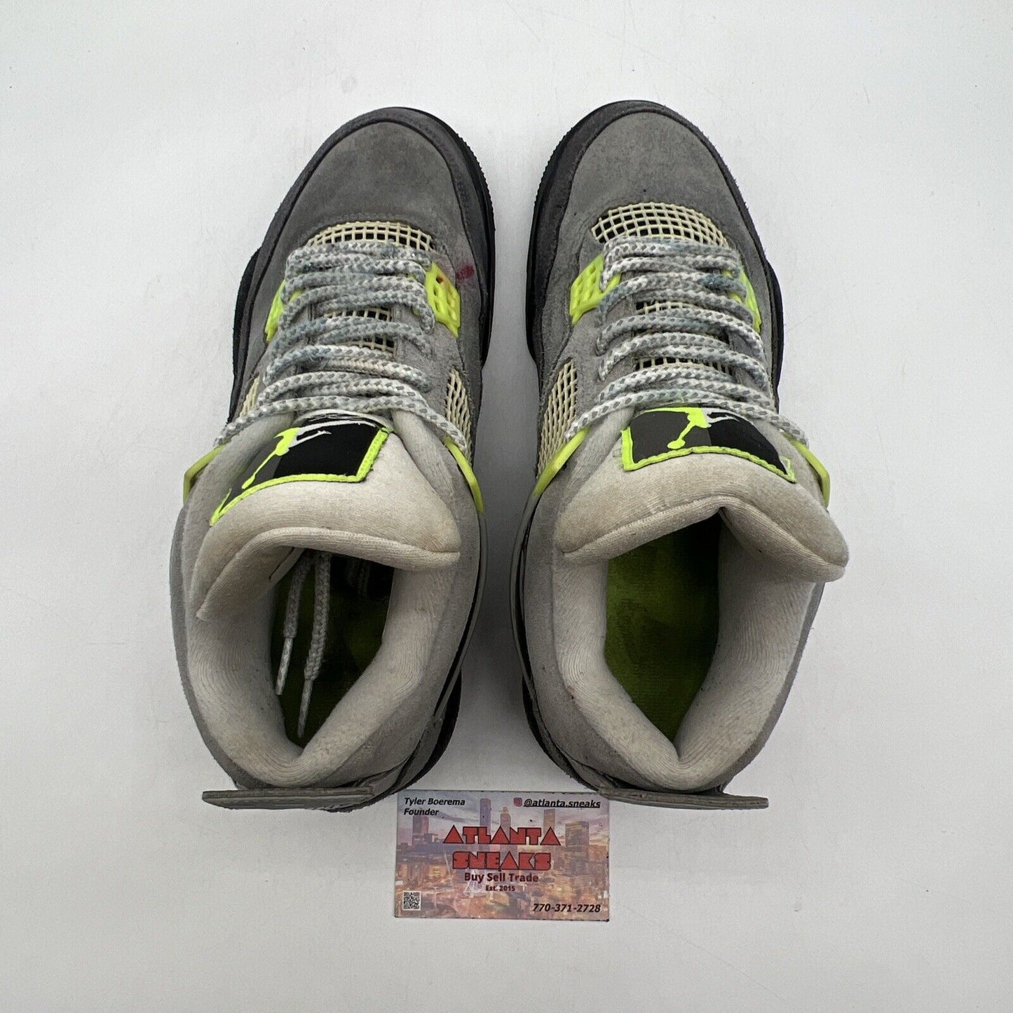 Size 8.5 - Jordan 4 Retro SE Mid Neon 95 Grey Suede (CT5342-007)