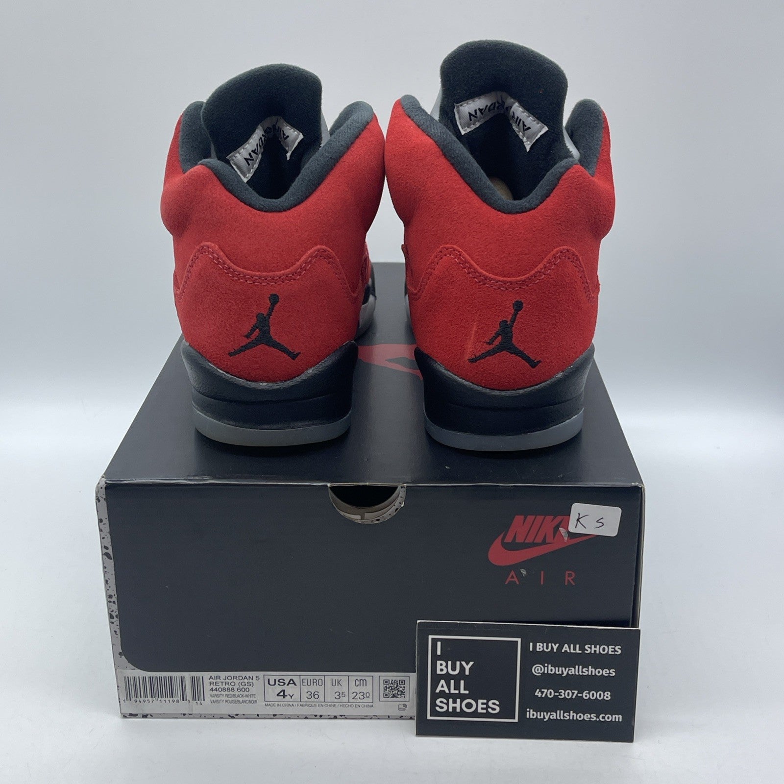 Size 4Y - Jordan 5 Retro Mid Raging Bull Red Suede (440888-600)