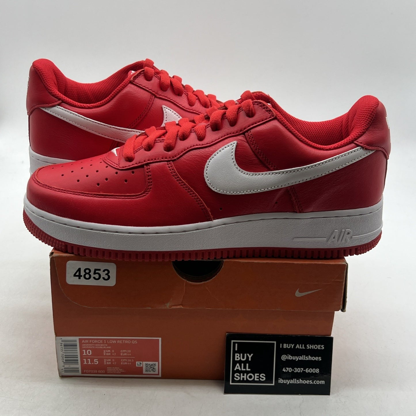 Size 10 - Nike Air Force 1 Low Color of the Month - University Red (FD7039-600)